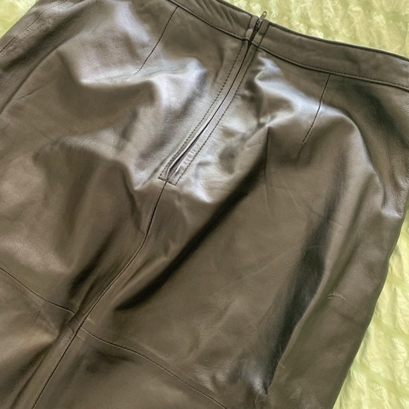 Genuine black leather pencil skirt - Picture 3 of 4